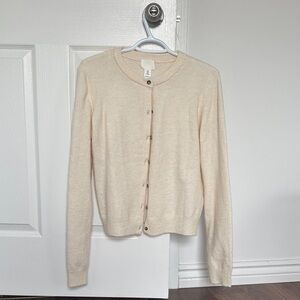 H&M Cream Button-Up Cardigan